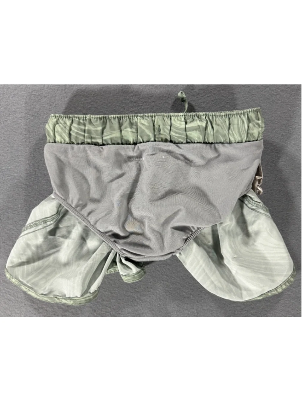 Old Navy Active Girls Green Patterned Shorts with Internal Liner Go-Dry Cool 6-7